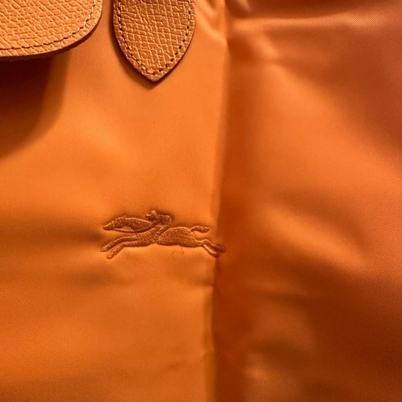 LONGCHAMPLe Pliage Green Canvas Shoulder Bag In Orange BNWT MEDIUM - Picture 3 of 9